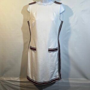 Tommy Hilfiger White Tennis Dress W/White Red Blue Ribbon Stripe Sz 6